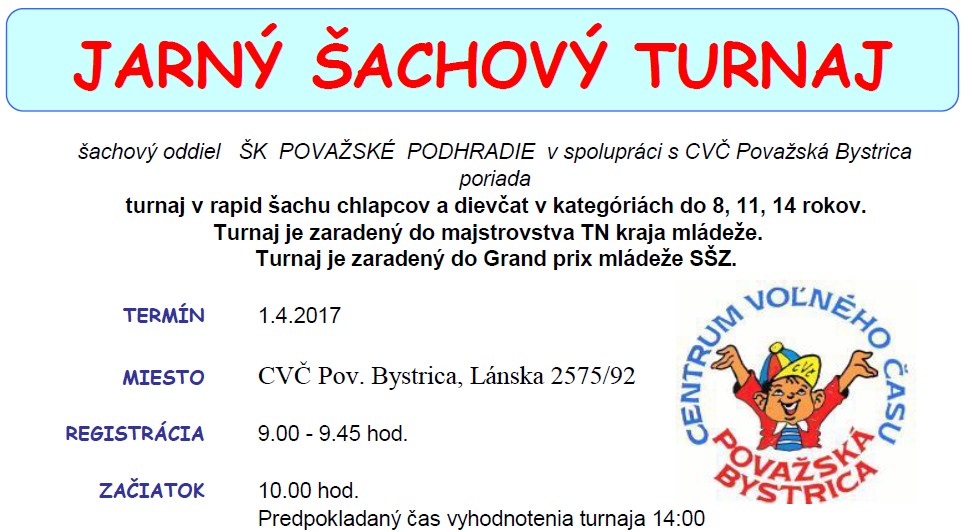 Jarný šachový turnaj - Považská Bystrica