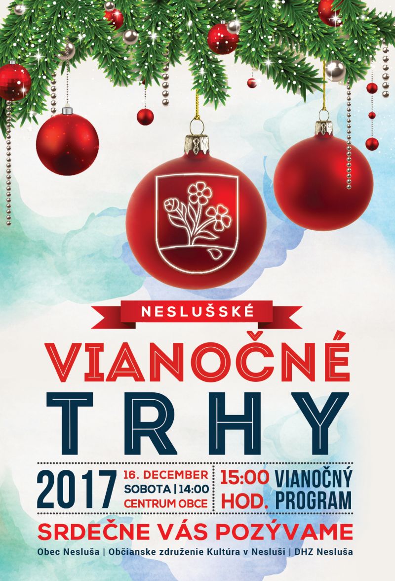 Neslušské vianočné trhy 2017 - plagát