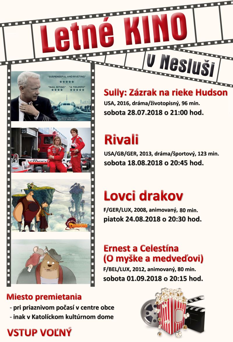 Letné kino 2018 - plagát