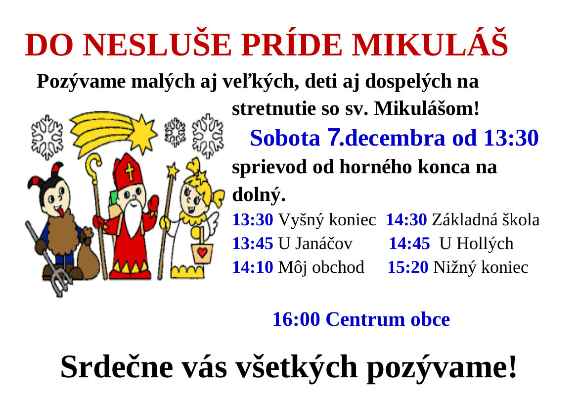 Mikuláš 2017 - plagát Do Nesluše príde Mikluáš