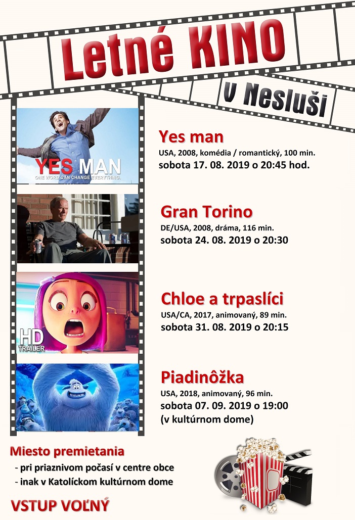 Letné kino 2018 - plagát