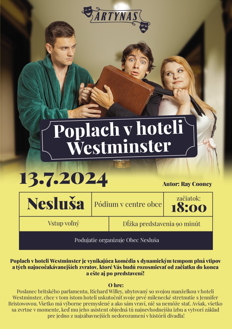 Poplach v hoteli Westminster - leták - 1. strana