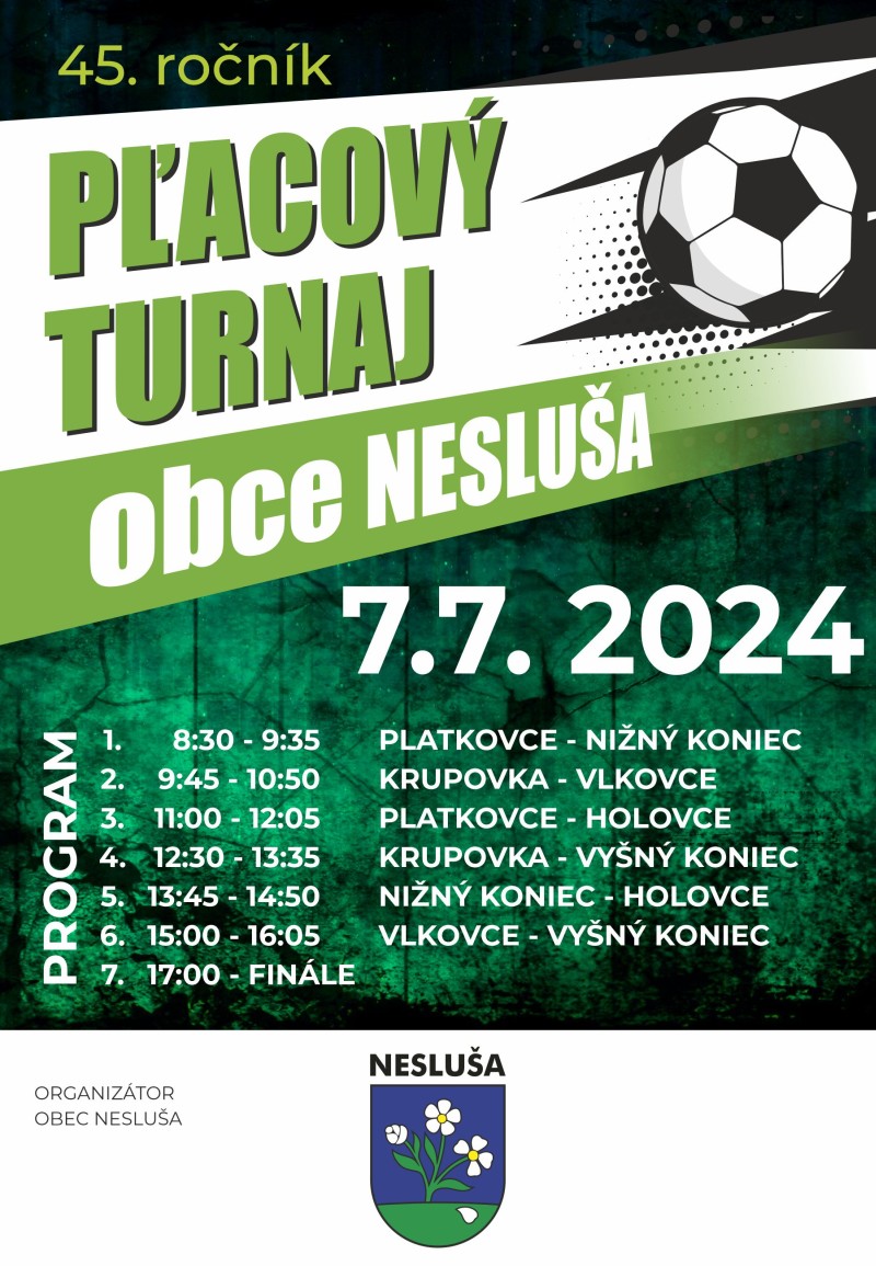 Pľacový turnaj Nesluša - plagát