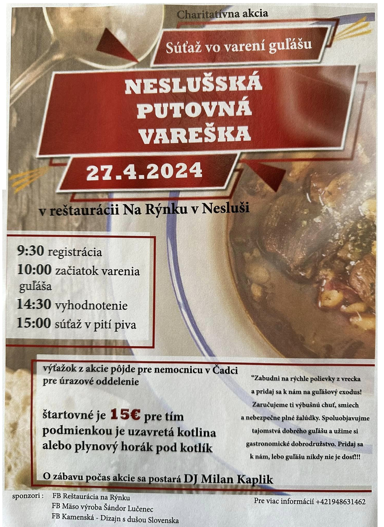 Neslušská putovná vareška - plagát akcie