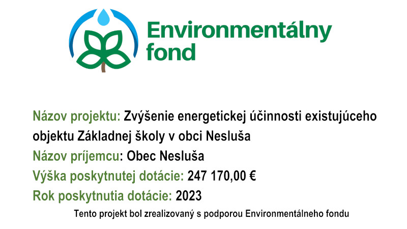 Informačná tabuľa Enironmentálneho fondu